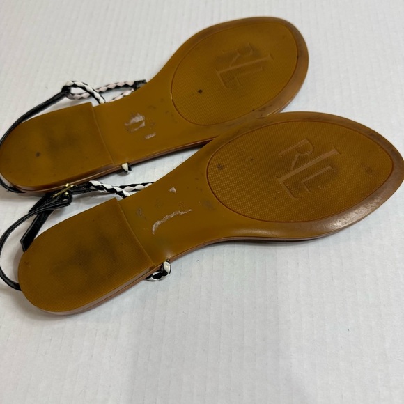 Lauren Ralph Lauren woven Leather Sandals - Brown and Black Size 8 - Picture 3 of 7